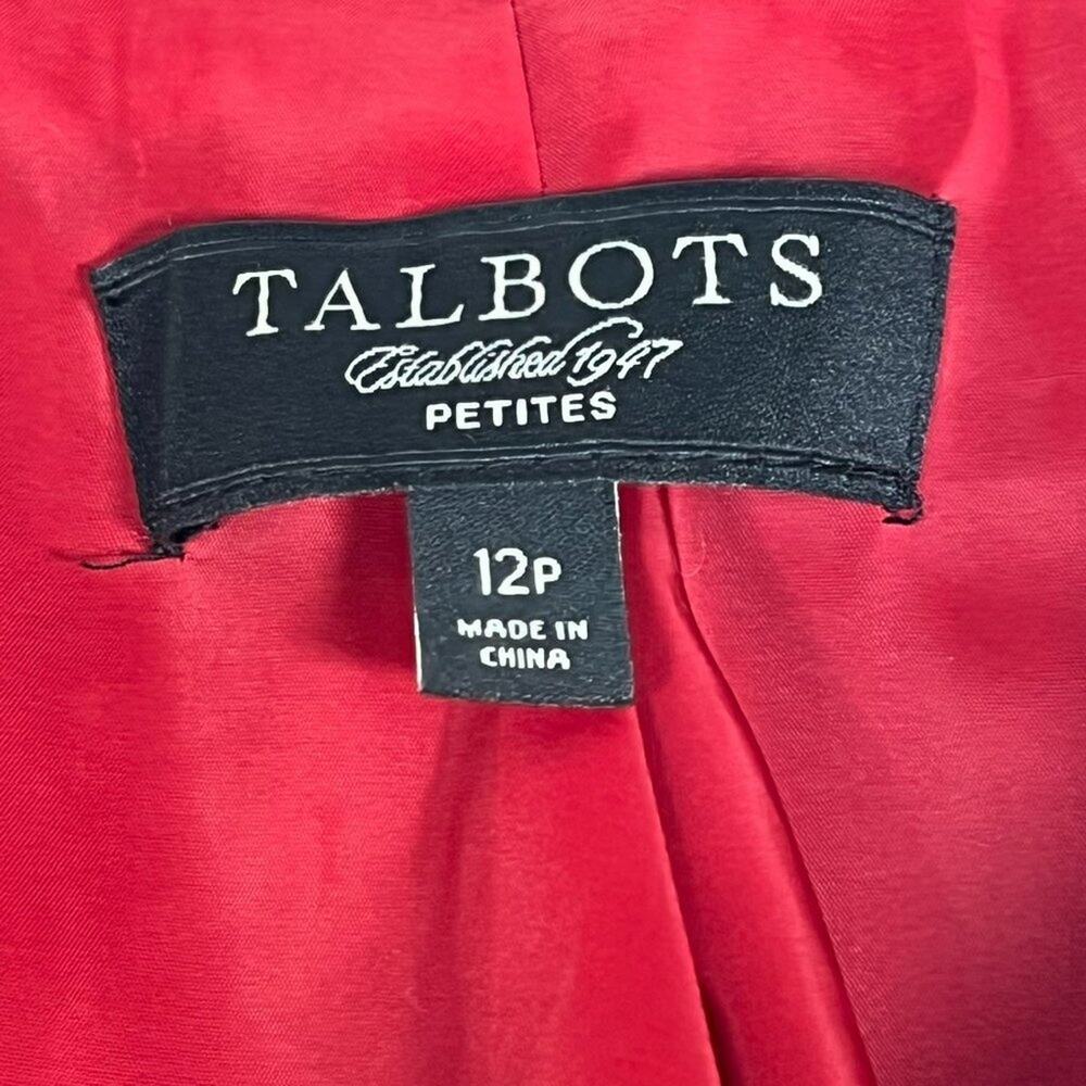 Talbots Red Wool Blend Pique Suit Jacket - Picture 13 of 14